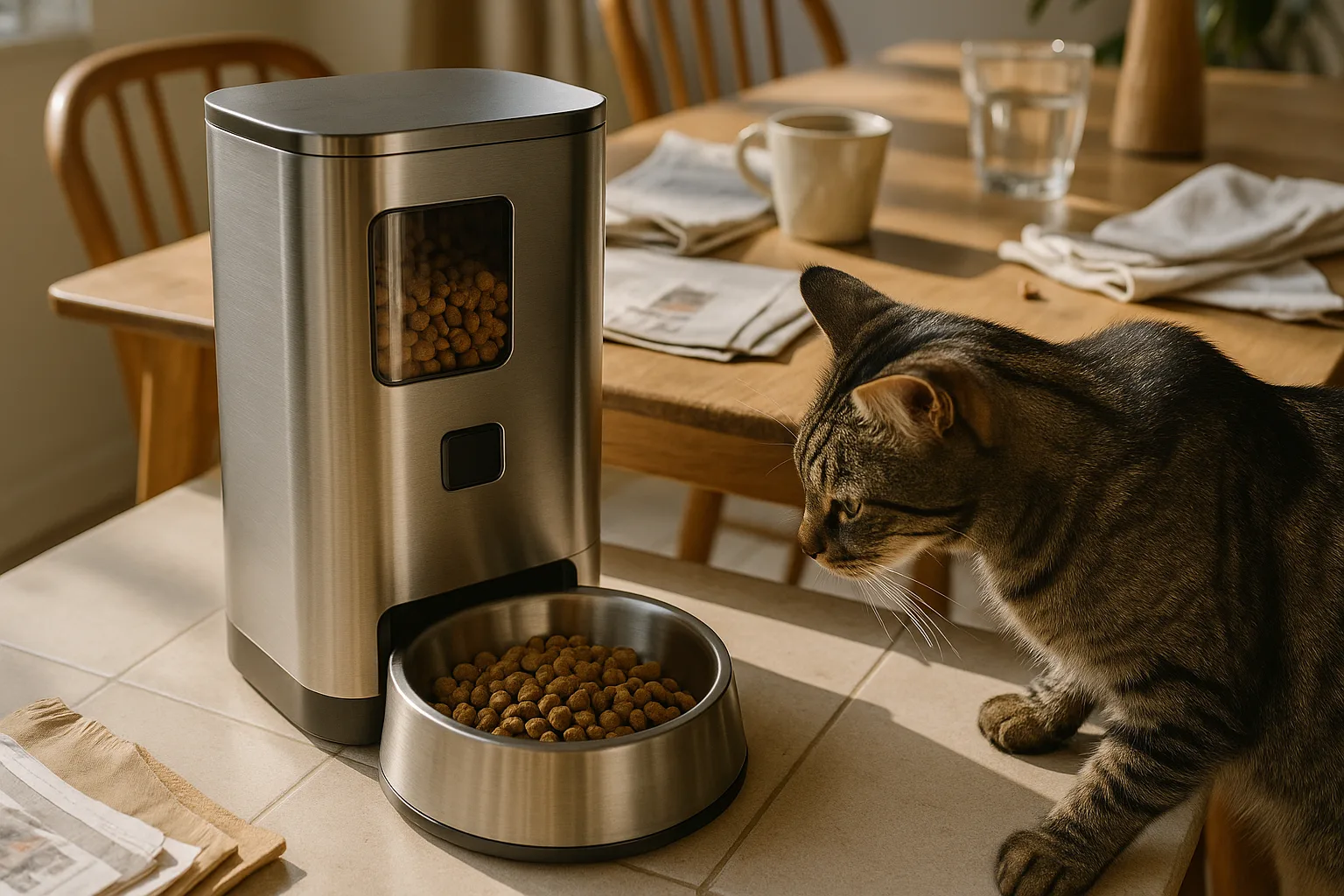 Quel distributeur de croquettes pour un foyer avec chat et chien ? — Évaluer la capacité et la taille du distributeur pour un foyer mixte